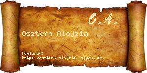 Osztern Alojzia névjegykártya